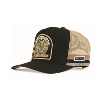 RINGERS WESTERN WORKHORSE DEEP FIT TRUCKER CAP - BLACK