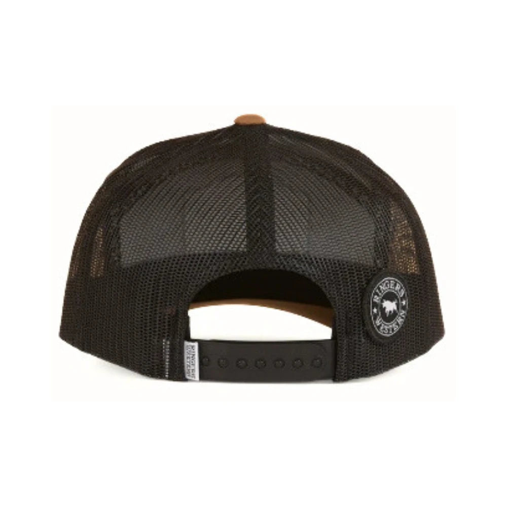 RINGERS WESTERN COUNTRY CLUB 7 PANEL CAP - BLACK/CAMO