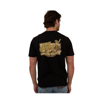 RINGERS WESTERN HALF CUT MENS LOOSE FIT T-SHIRT BLACK (SIZES AVAILABLE)