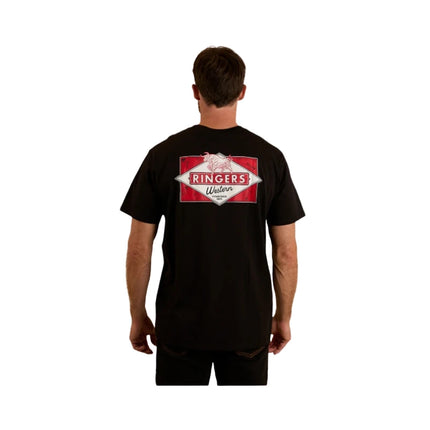 RINGERS WESTERN HOMETOWN MENS LOOSE FIT T-SHIRT BLACK (SIZES AVAILABLE)