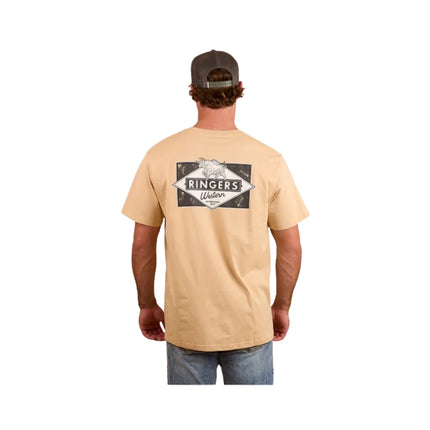 RINGERS WESTERN HOMETOWN MENS LOOSE FIT T-SHIRT DARK SAND (SIZES AVAILABLE)