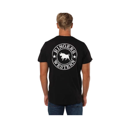 RINGERS WESTERN SIGNATURE BULL MENS CLASSIC T-SHIRT BLK/WHT (SIZES AVAILABLE)