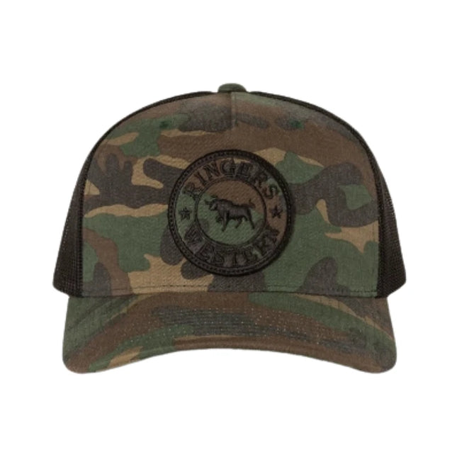 RINGERS WESTERN SIGNATURE BULL TRUCKER CAP - BLK/CAMO