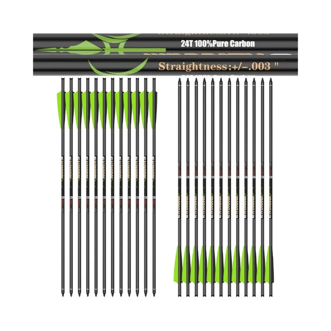 SANLIDA ARCHERY WARPATH 9 CARBON CROSS BOW BOLT 22" .003 STRAIGHTNESS 24 PACK