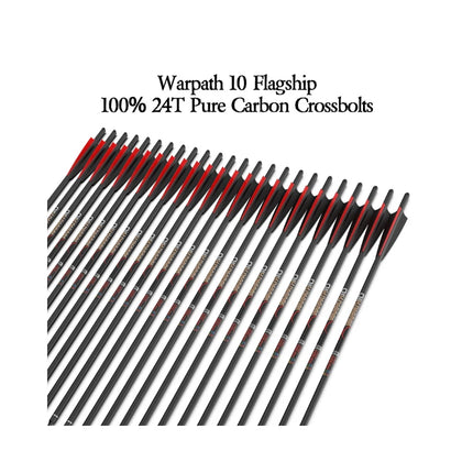 SANLIDA ARCHERY WARPATH 10 CARBON CROSS BOW BOLT 22" .001 STRAIGHTNESS 24 PACK