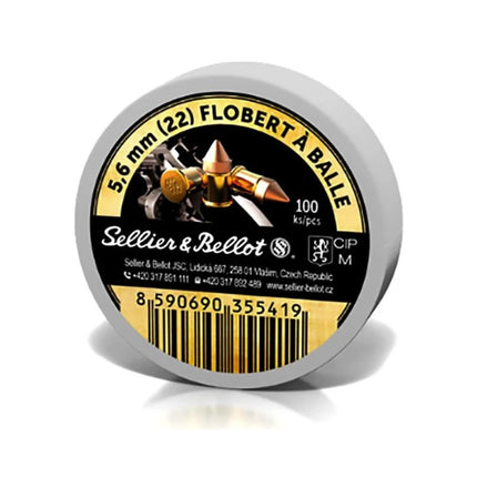 SELLIER & BELLOT AMMO 22 FLOBERT CB 18 GR CONICAL 100 PK