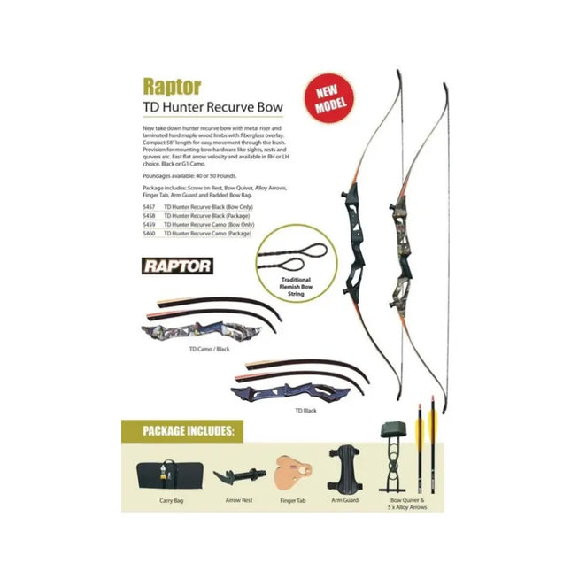TD HUNTER RECURVE PACKAGE - BLACK