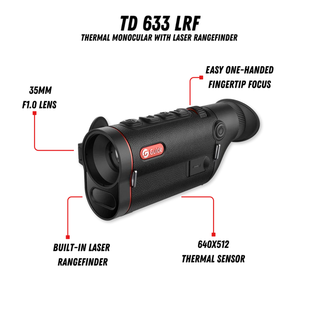 GUIDE TD633L 3.0 THERMAL MONOCULAR 640x512 1000M LRF