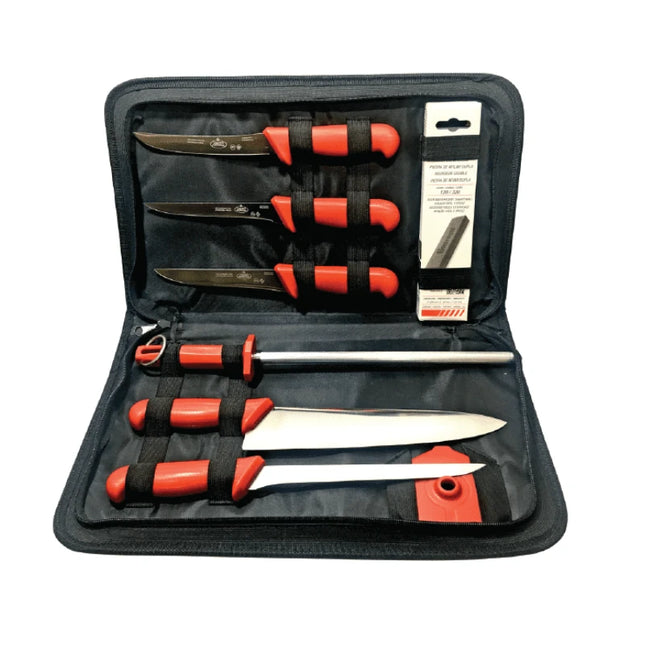 THE RURAL BUTCHER KNIFE SET 8 PIECE KNIFE SET ( STARRET KNIVES )