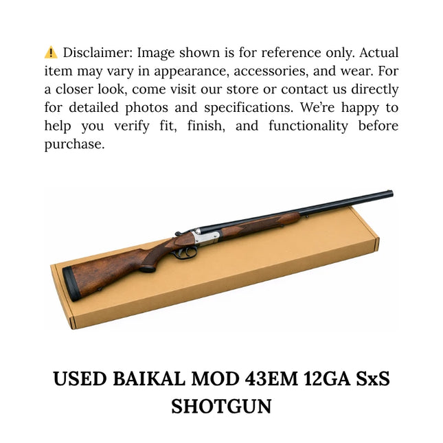 USED BAIKAL MOD 43EM 12GA SxS SHOTGUN