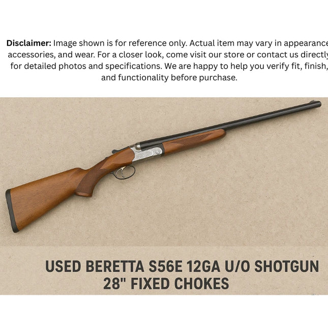 USED BERETTA S56E 12GA U/O SHOTGUN 28'' FIXED CHOKES