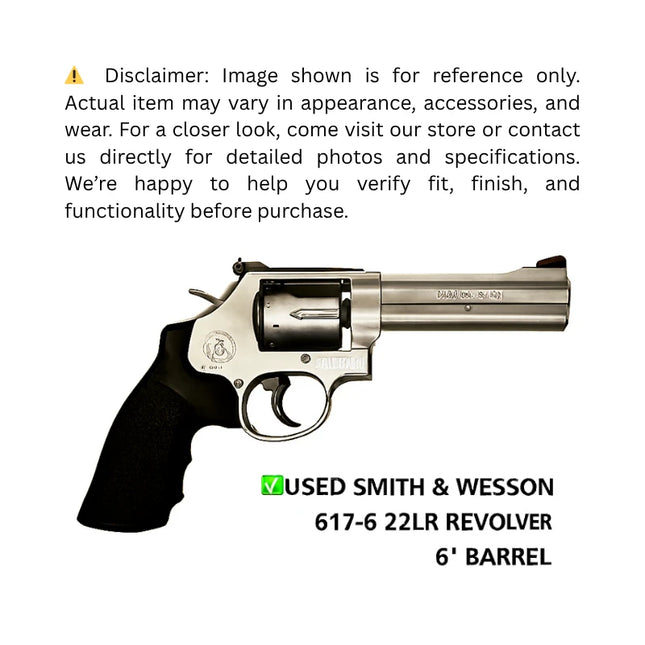 USED SMITH & WESSON 617-6 22LR REVOLVER 6" BARREL