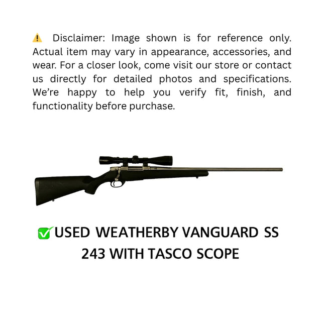 USED WEATHERBY VANGUARD SS 243 WITH TASCO SCOPE