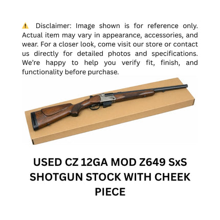 USED CZ 12GA MOD Z649 SxS SHOTGUN STOCK WITH CHEEK PIECE