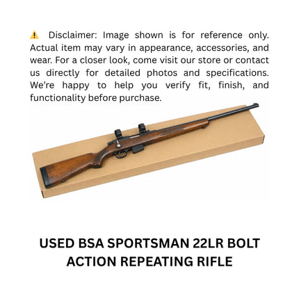 USED BSA SPORTSMAN 22LR BOLT ACTION REPEATING RIFLE