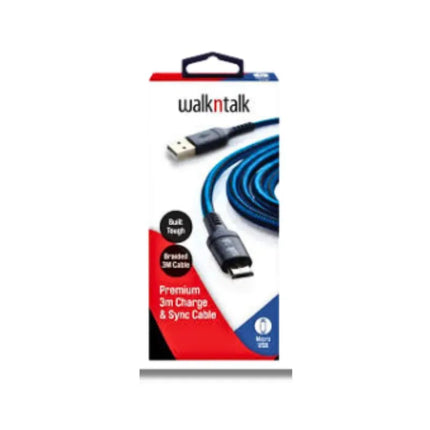 WALKNTALK PREMIUM 3M CHARGE & SYNC CABLE - MICRO USB