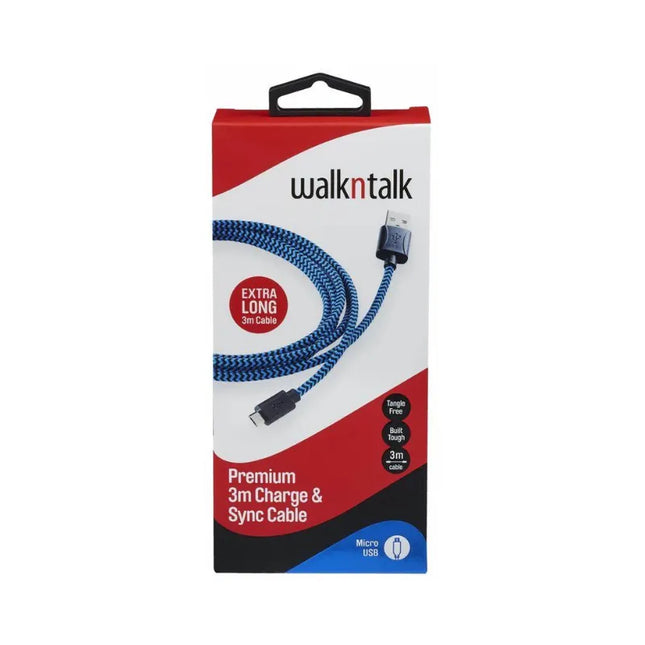 WALKNTALK PREMIUM 3M CHARGE & SYNC CABLE - MICRO USB