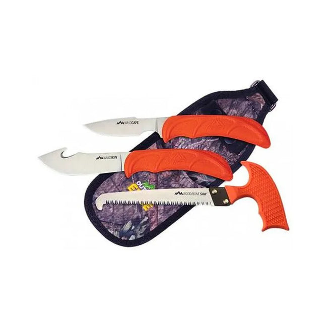WILD GUIDE 3 PACK CAPING KNIFE GUT HOOK SKINNER T HANDLE SAW