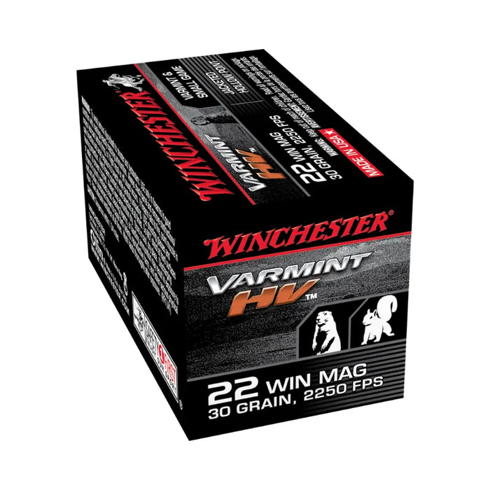 WINCHESTER 22 WMR 30GR V-MAX HV VARMINT - 50PK