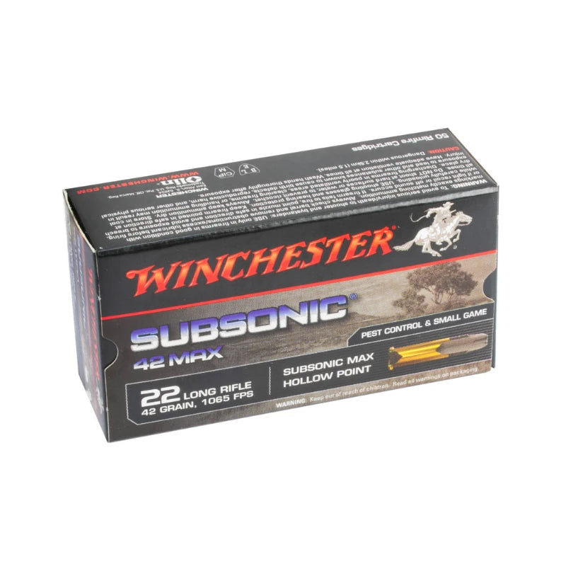 WINCHESTER AMMO 22LR 42GR SUBSONIC MAX HP 50PK