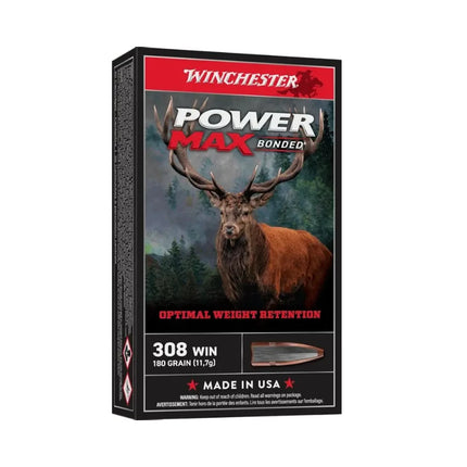 WINCHESTER AMMO 308 POWER MAX BONDED 180GR PHP