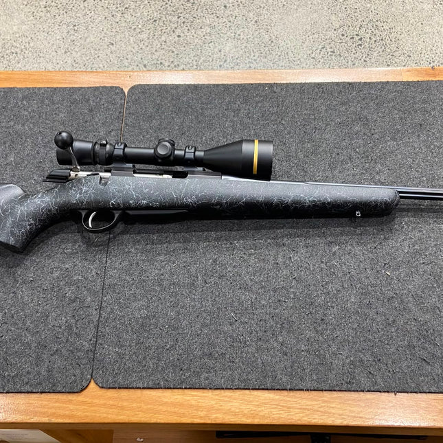USED TIKKA T3X 270WIN BLUED FLUTED BARREL BELL & CARLSON STOCK WITH LEUPOLD V3.5-10x50MM SCOPE