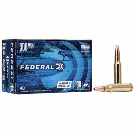 FEDERAL 308 WIN 130GR HP AE VARMINT - 40PK