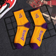 Los Angeles Lakers NBA Socks (Size 8 - 11) - Yellow/Purple - 1of1 Collectables
