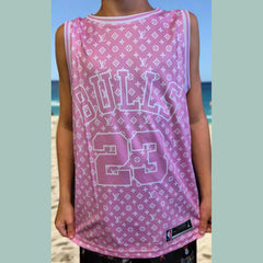 NBA CHICAGO BULLS JORDAN X LV PINK CUSTOM BASKETBALL SINGLET (CHOOSE SIZE) - 1of1 Collectables
