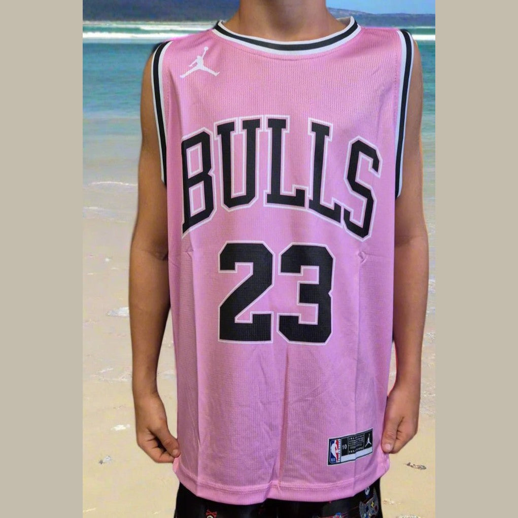 NBA CHICAGO BULLS X JORDAN PINK CUSTOM BASKETBALL SINGLET (CHOOSE SIZE)