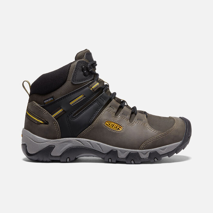 BOOTS & GAITERS - KEEN BOOTS MENS STEENS WATERPROOF BLACK OLIVE KEEN YELLOW 9.5/US 12 US EXTREME OUTDOOR SPORTS