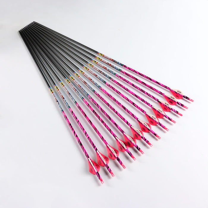 ARCHERY - HEADHUNTER CARBON ARROWS - BOUNTY HUNTER 30" 300 SPINE FLURO PINK SKULL Default Title EXTREME OUTDOOR SPORTS