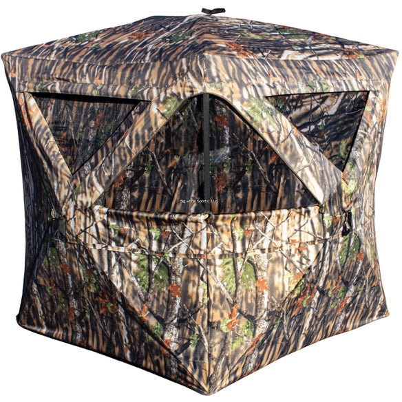HUNTING ACCESSORIES - HQ OUTFITTERS HUB BLIND, 4 CORNER WINDOWS, BACKPACK CARRY BAG (58" X 58: X 67") EXTREME OUTDOOR SPORTS
