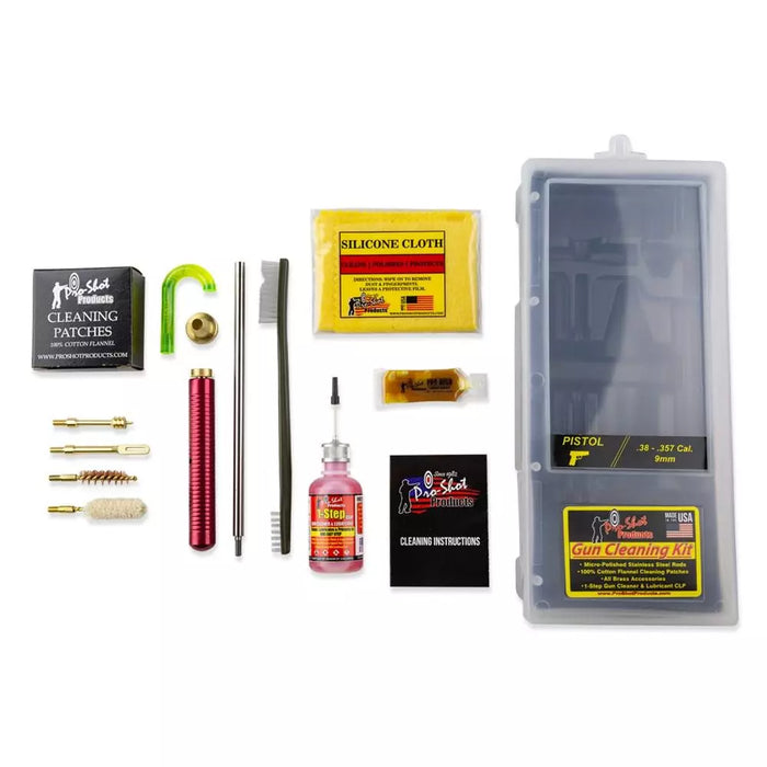 PRO SHOT 38/357/9MM PISTOL CLEANING KIT - EXTREME OUTDOOR SPORTS