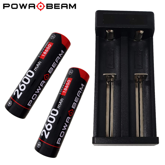 LIGHTING - POWA BEAM DUAL LITHIUM BATTERY CHARGER KIT W/ 2 X 2600MAH BATTERIES EXTREME OUTDOOR SPORTS
