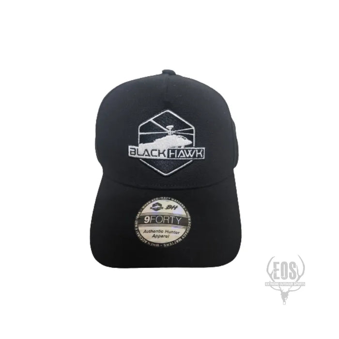 CLOTHING - CAP - BLACKHAWK APPAREL A-FRAME 940 CAP (BLACK BLACKHAWK LOGO) EXTREME OUTDOOR SPORTS