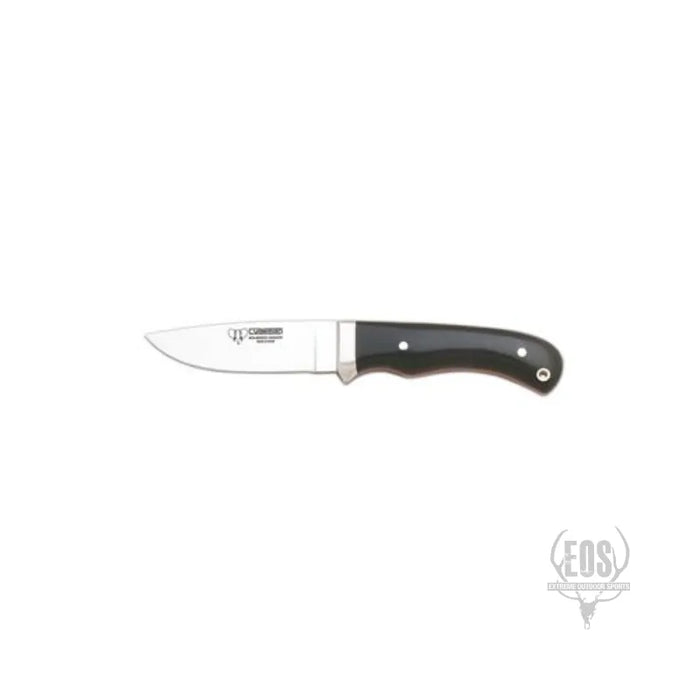 KNIVES - CUDEMAN – SKINNER 9CM STANDARD BLADE, POLISHED BLACK MICARTA WITH RED LINERS HANDLE / LEATHER SHEATH EXTREME OUTDOOR SPORTS