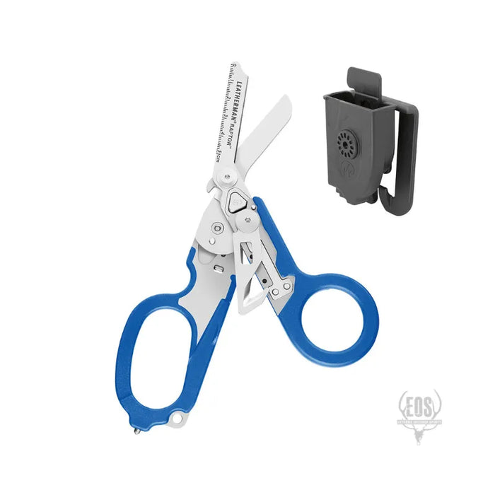 KNIVES - LEATHERMAN RAPTOR RESCUE BLUE HANDLES WITH UTILITY HOLSTER EXTREME OUTDOOR SPORTS