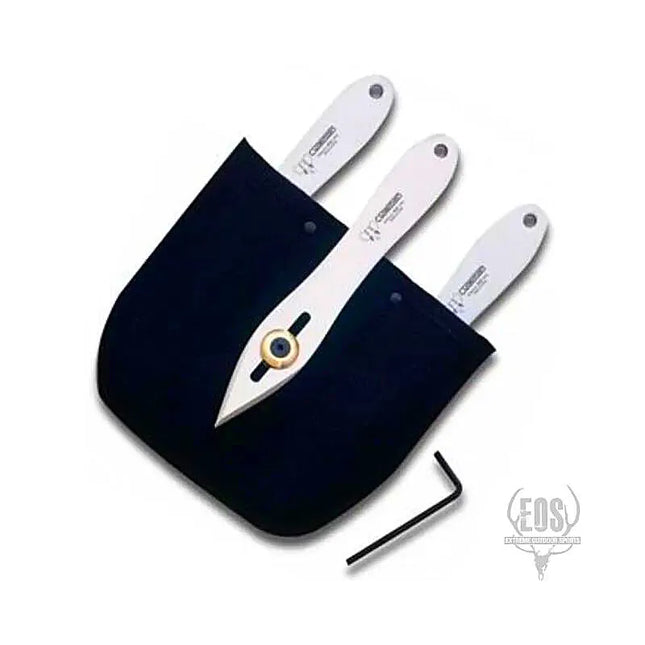 KNIVES - CUDEMAN - WEIGHT ADJUSTABLE THROWING KNIFE SET, 15CM SATIN FINISH BLADE W/SHEATH EXTREME OUTDOOR SPORTS