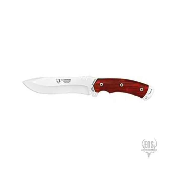 KNIVES - CUDEMAN CLIP POINT TACTICAL 15CM SATIN FINISH BLADE COCOBOLO WOOD HANDLE/LEATHER SHEATH EXTREME OUTDOOR SPORTS