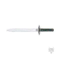 KNIVES - CUDEMAN PIG STICKER 31CM SATIN FINISH BLADE POLISHEDDEER STAG HANDLE/LEATHER SHEATH EXTREME OUTDOOR SPORTS