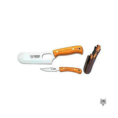KNIVES - CUDEMAN – MACHETTE/SKINNER COMBO, SATIN OLIVE HANDLE / LEATHER SHEATH EXTREME OUTDOOR SPORTS